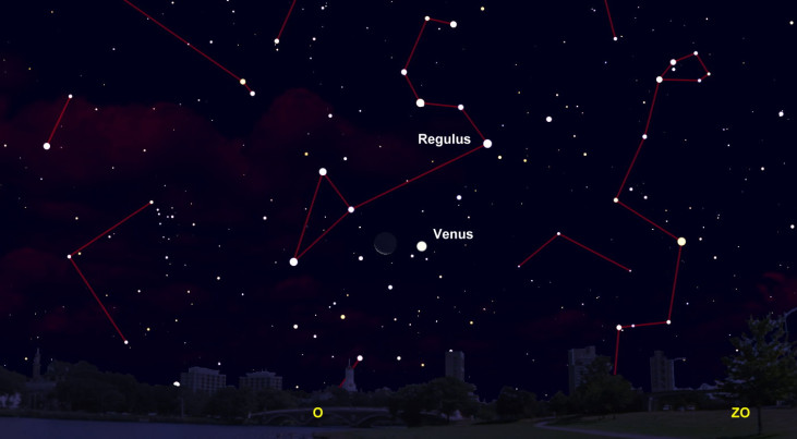 14 oktober: Venus rechts van maan