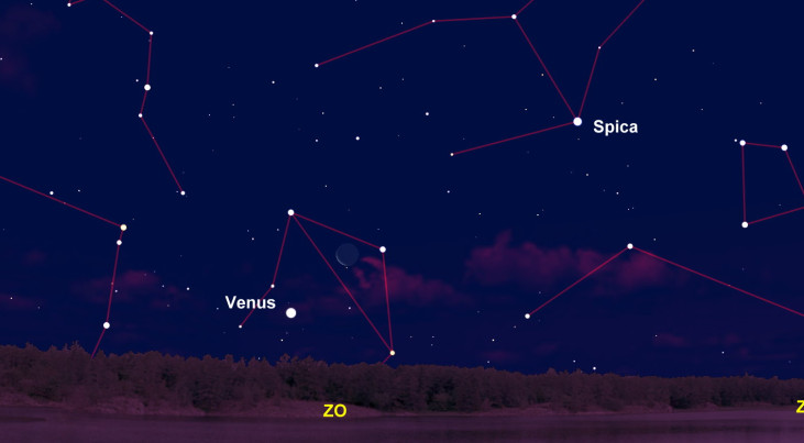 12 december: Venus met maansikkel (ochtend)