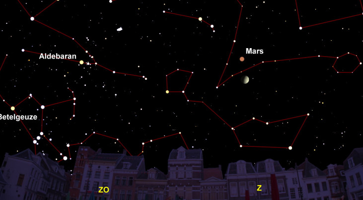 23 december: Mars boven maan