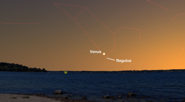 22 juli: Venus laag in zuidwesten (avond)
