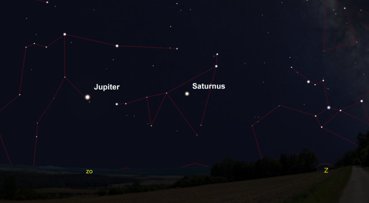 2 augustus: Saturnus hele nacht zichtbaar