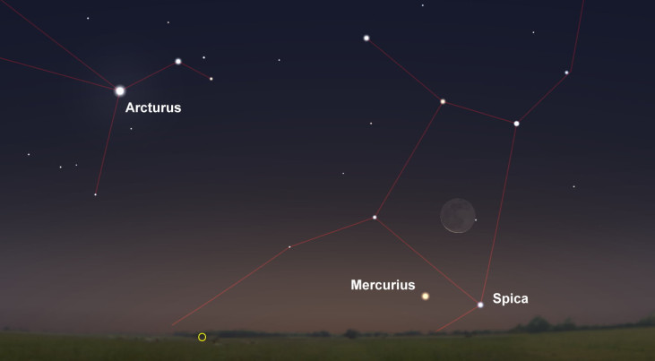 3 november: Mercurius onder maan (ochtend)
