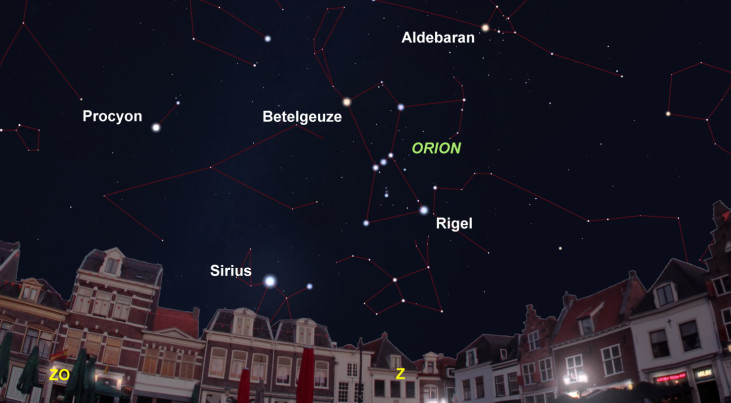 5 februari: Orion hoog in het zuiden