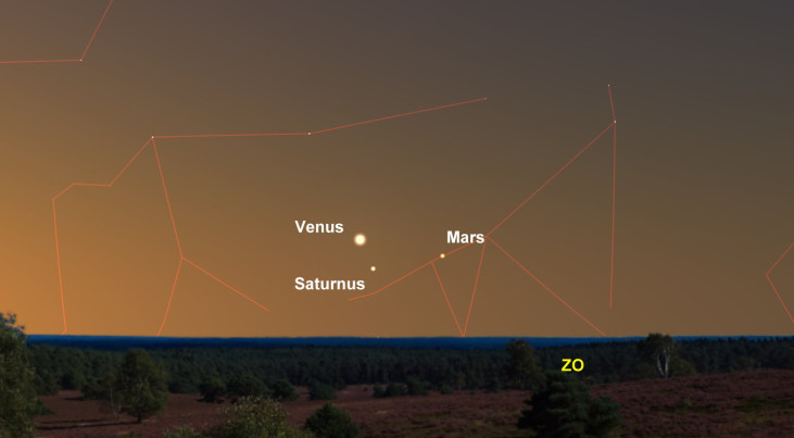 29 maart: Venus en Saturnus schijnbaar dicht bij elkaar