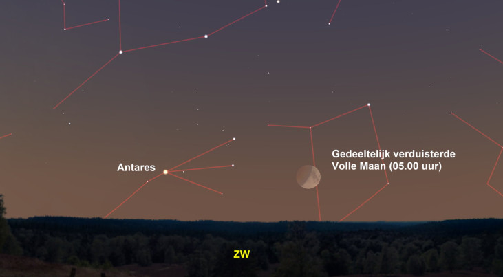 16 mei: Volle Maan: maanverduistering in vroege ochtend