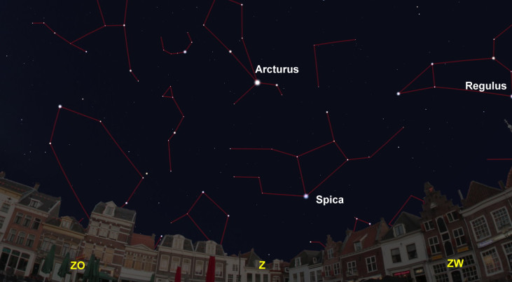 19 mei: Arcturus hoog in zuiden