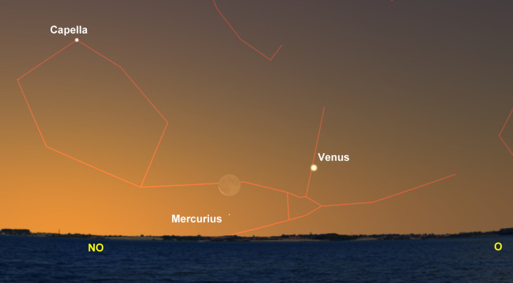 27 juni: Mercurius onder maansikkel (verrekijker)