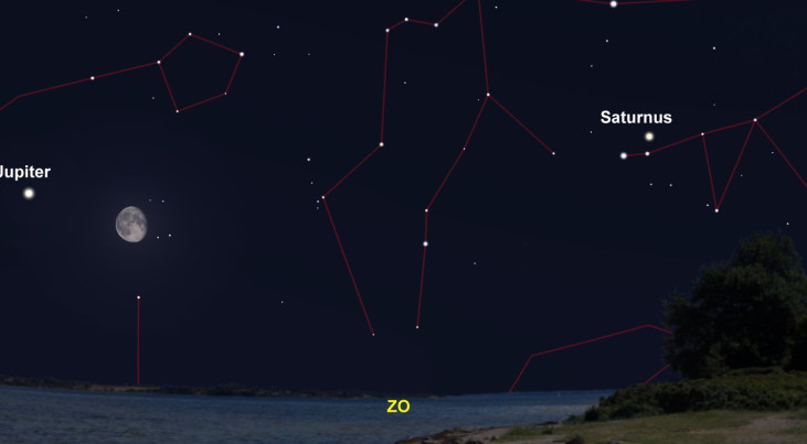14 augustus: Saturnus bijna hele nacht zichtbaar