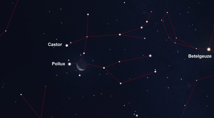 20 september: Pollux links van maan