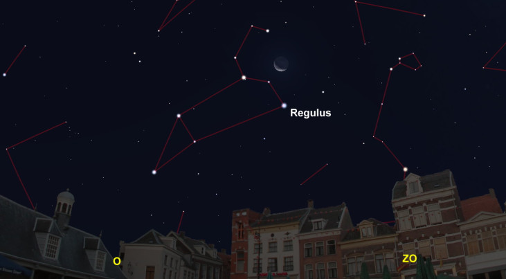 20 oktober: Regulus (Leeuw) onder maan