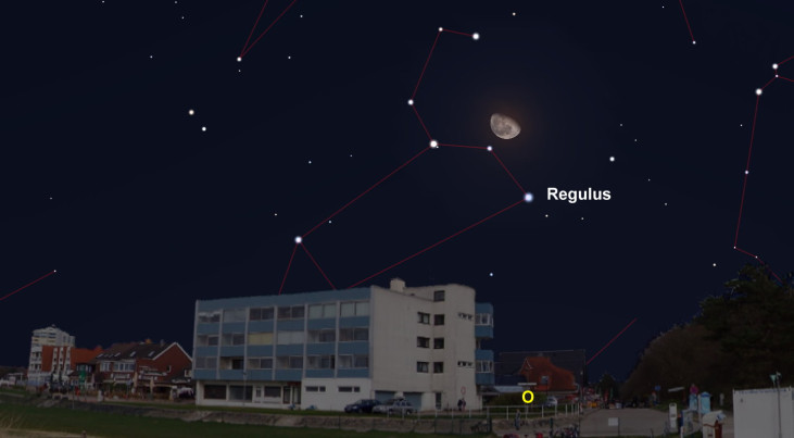 13 december: Regulus onder maan