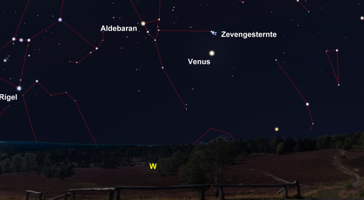 8 april: Venus dichtbij Zevengesternte