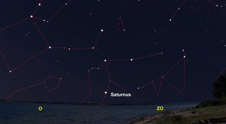 14 mei: Saturnus in ochtend in oosten