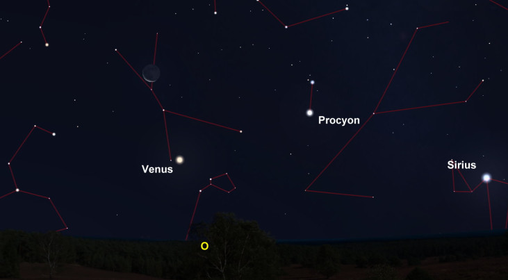 11 september: Maansikkel linksboven Venus