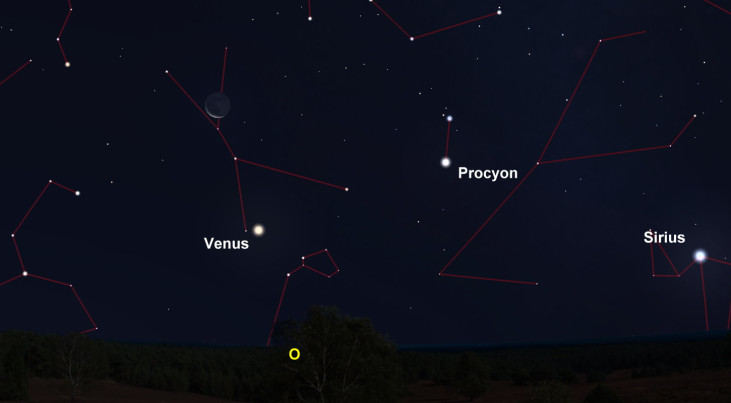 11 september: Maansikkel linksboven Venus