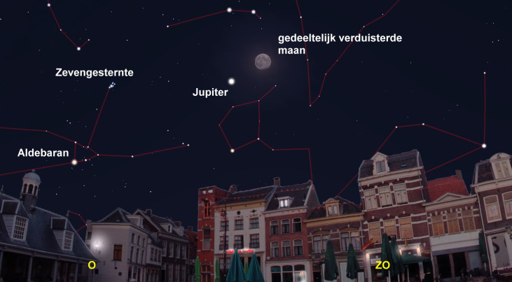 28 oktober: Volle Maan: gedeeltelijke maansverduistering