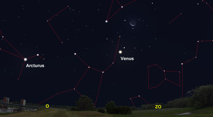8 november: Venus en maan in ochtendhemel