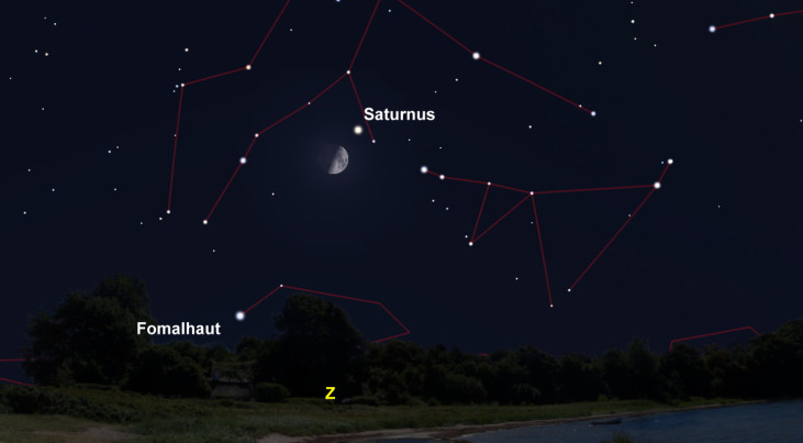 20 november: Halve maan bij Saturnus