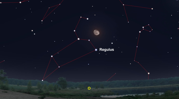 30 december: Regulus onder maan