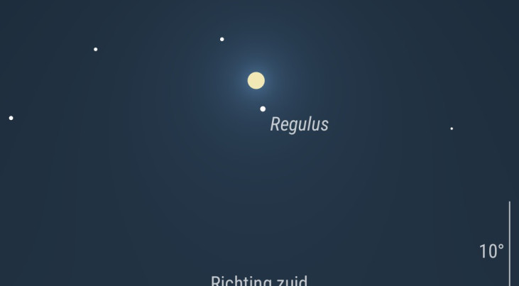 23 februari: Regulus (Leeuw) onder maan