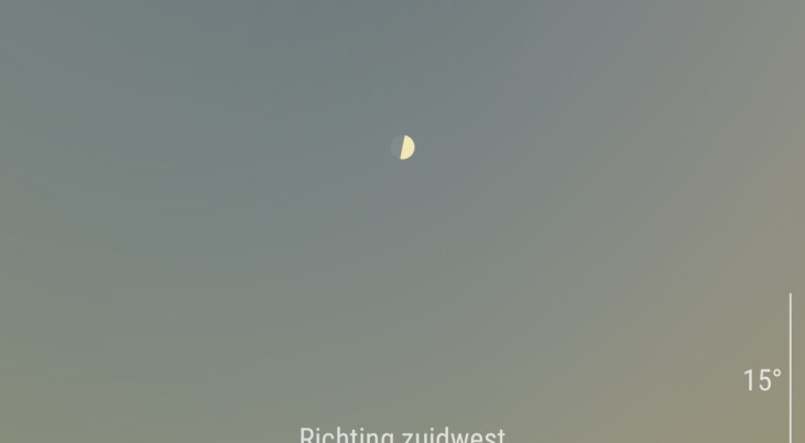 15 april: Castor en Pollux (Tweelingen) rechts van maan