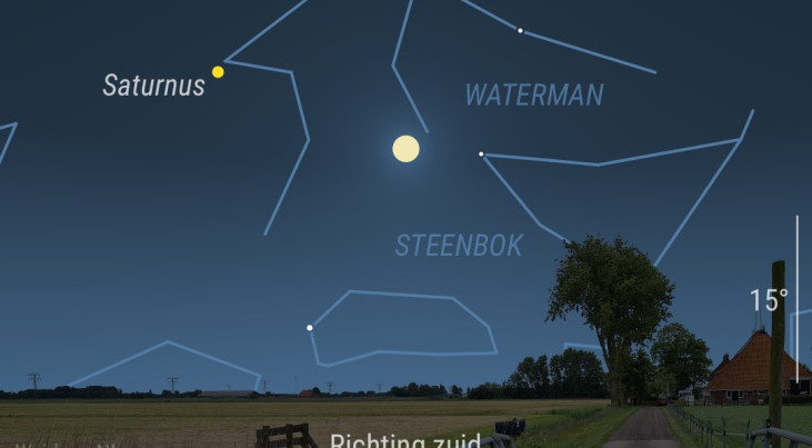 19 augustus: Saturnus links van Volle Maan