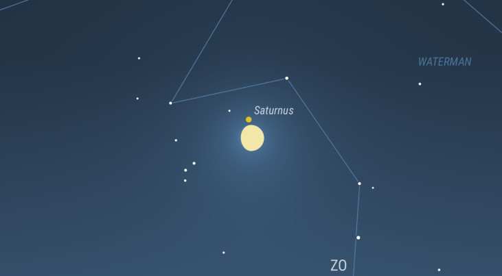 14 oktober: Saturnus boven maan