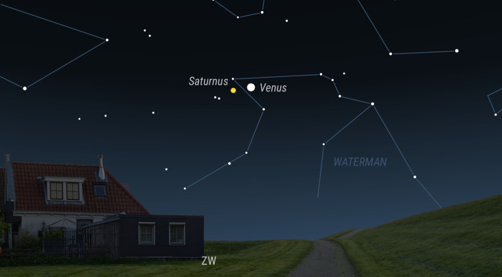 17 januari: Venus en Saturnus dichtst bij elkaar
