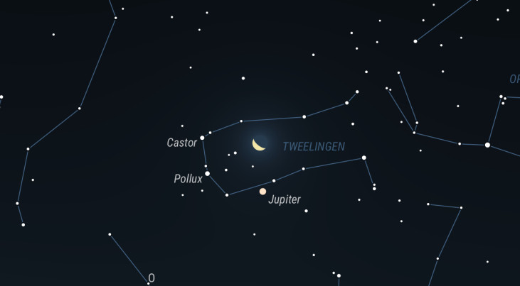 16 september: Jupiter onder maan