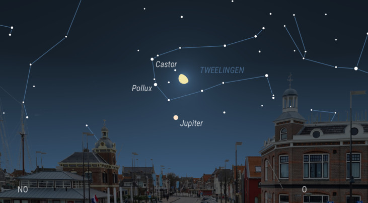 9 november: Tweelingen links van maan