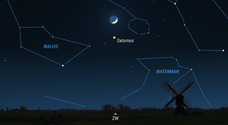 23 januari: Saturnus onder maan