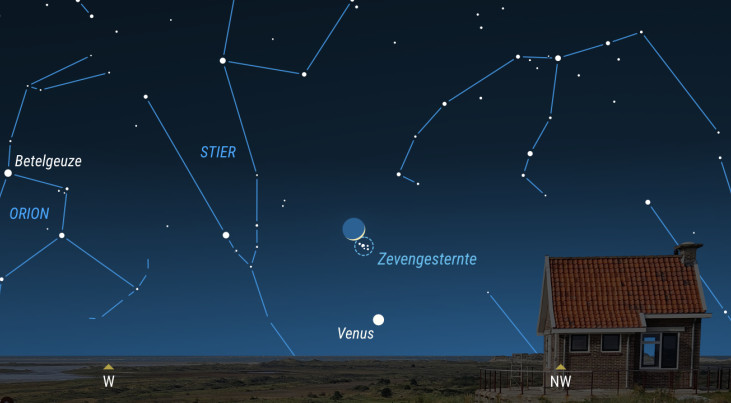 19 april: Venus onder de maan