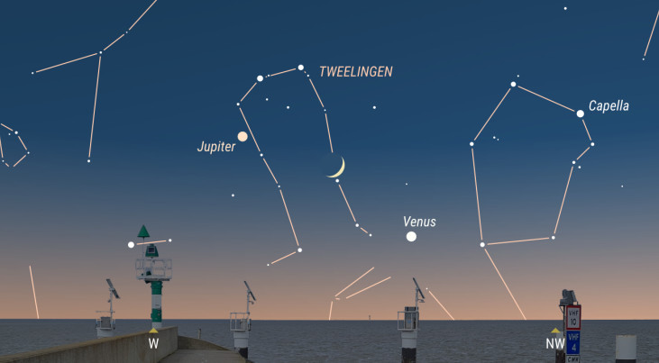 19 mei: Venus en Jupiter bij maan