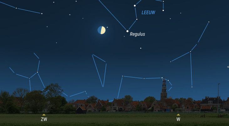 23 mei: half verlichte maan