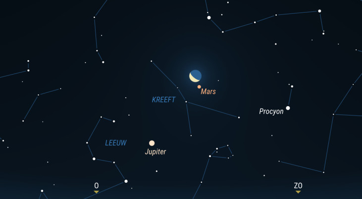 5 oktober: Mars onder de maan