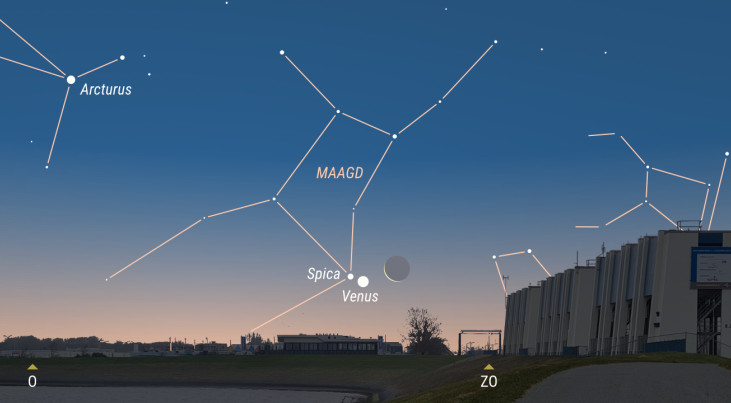 7 november: samenstand Venus en maan