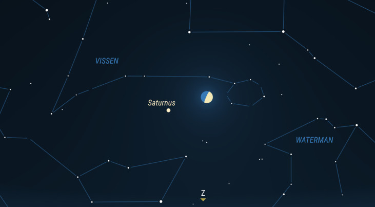 17 december: half verlichte maan