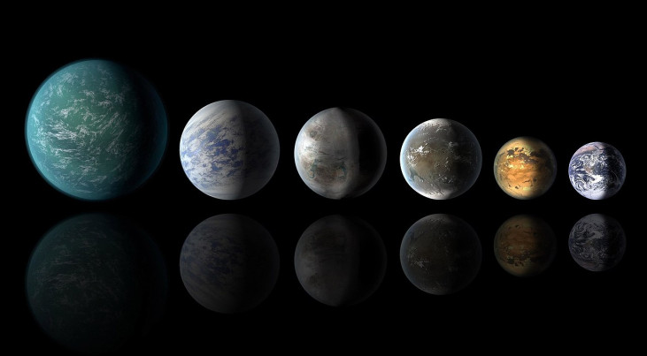 Een impressie van verschillende exoplaneten. (c) NASA