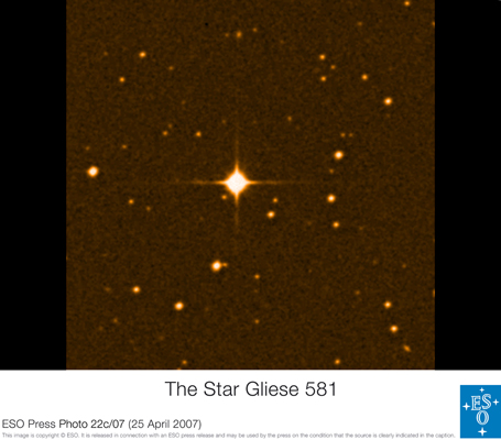 De ster Gliese 581 © ESO