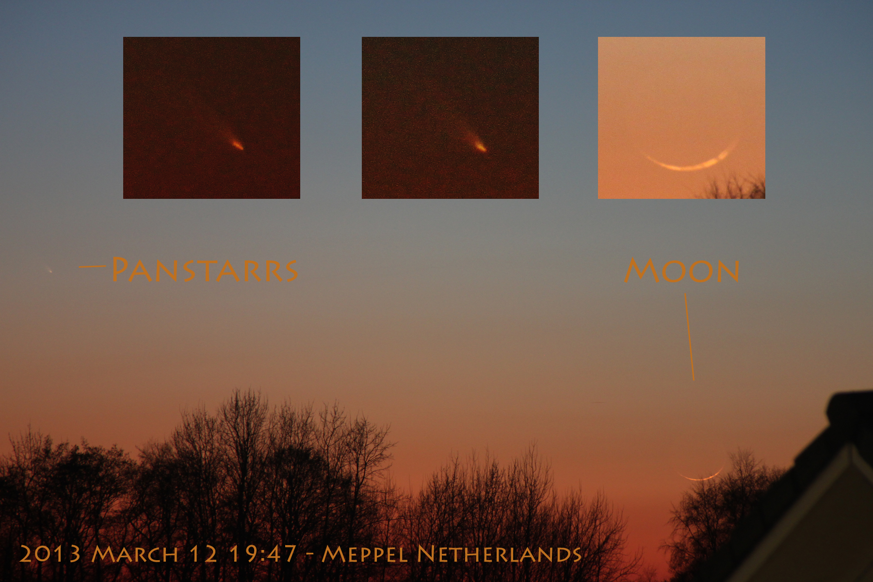 Komeet PANSTARRS (C/2011 L4), 12 maart 2013. Credit: Ramon Navarro Credit: Ramon Navarro