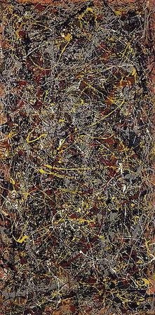 De simulatie van sterrenhopen en stofschijven werkte het best als Simon Portegies Zwart (Universiteit Leiden) de parameterwaarde voor de fractale structuur op 1,6 instelde. Dat is vergelijkbaar met schilderij Number 5 van Jackson Pollock uit 1948. (c) Jac